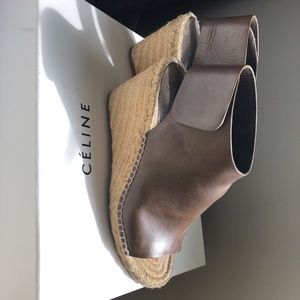 Celine leather espadrilles EU 37 color Khaki